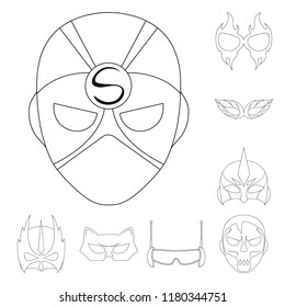 Vector illustration of hero and mask icon. Set of hero and superhero stock symbol for web.