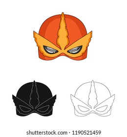 Vector illustration of hero and mask icon. Set of hero and superhero stock vector illustration.
