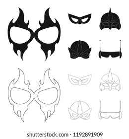 Vector illustration of hero and mask icon. Collection of hero and superhero stock symbol for web.