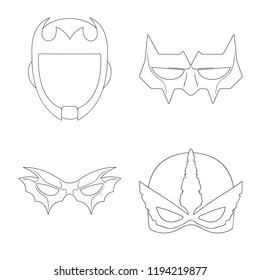 Vector illustration of hero and mask icon. Collection of hero and superhero stock symbol for web.