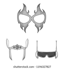 Vector illustration of hero and mask icon. Collection of hero and superhero stock symbol for web.