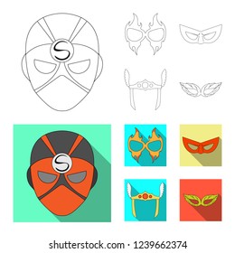 Vector illustration of hero and mask icon. Set of hero and superhero vector icon for stock.