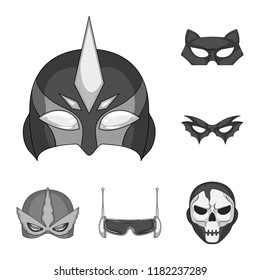 Vector illustration of hero and mask logo. Set of hero and superhero stock vector illustration.