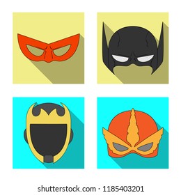 Vector illustration of hero and mask logo. Set of hero and superhero vector icon for stock.
