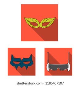 Vector illustration of hero and mask logo. Collection of hero and superhero stock vector illustration.