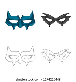 Vector illustration of hero and mask logo. Collection of hero and superhero stock symbol for web.