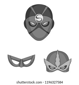 Vector illustration of hero and mask logo. Set of hero and superhero stock vector illustration.