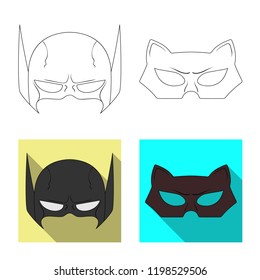 Vector illustration of hero and mask logo. Collection of hero and superhero stock vector illustration.