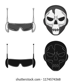 Vector illustration of hero and mask sign. Set of hero and superhero vector icon for stock.