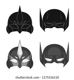 Vector illustration of hero and mask sign. Collection of hero and superhero stock symbol for web.