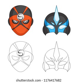 Vector illustration of hero and mask sign. Collection of hero and superhero vector icon for stock.