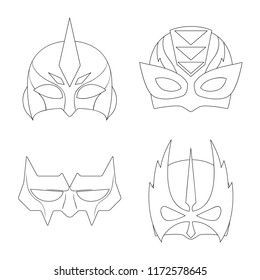 Vector illustration of hero and mask symbol. Collection of hero and superhero stock vector illustration.