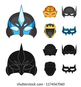 Vector illustration of hero and mask symbol. Collection of hero and superhero vector icon for stock.