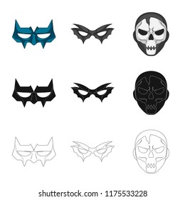 Vector illustration of hero and mask symbol. Set of hero and superhero vector icon for stock. Vector illustration of hero and mask symbol. Set of hero and superhero vector icon for stock.