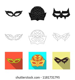 Vector illustration of hero and mask symbol. Collection of hero and superhero vector icon for stock.