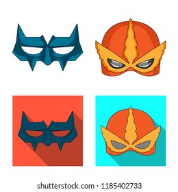 Vector illustration of hero and mask symbol. Set of hero and superhero stock symbol for web.