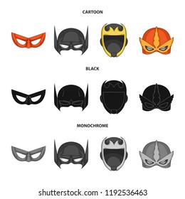 Vector Illustration Of Hero And Mask Symbol. Set Of Hero And Superhero Vector Icon For Stock.