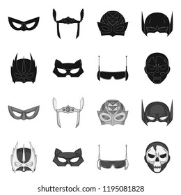 Vector illustration of hero and mask symbol. Set of hero and superhero vector icon for stock.