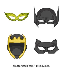 Vector illustration of hero and mask symbol. Set of hero and superhero stock symbol for web.