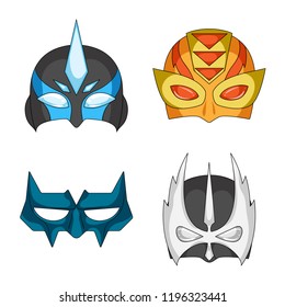 Vector illustration of hero and mask symbol. Set of hero and superhero stock symbol for web.