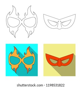 Vector illustration of hero and mask symbol. Set of hero and superhero vector icon for stock.