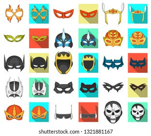 Vector illustration of hero and mask symbol. Set of hero and superhero vector icon for stock.