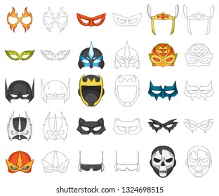 Vector illustration of hero and mask symbol. Set of hero and superhero vector icon for stock.