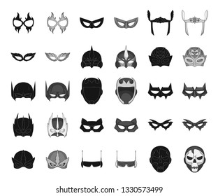 Vector illustration of hero and mask symbol. Set of hero and superhero vector icon for stock.