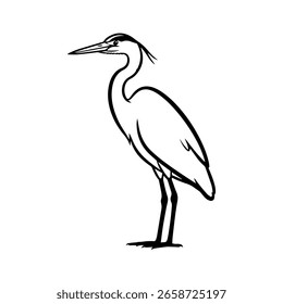 Vektorgrafik der Heronvogelkontur	
