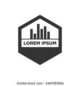 vector illustration hexagon with building icon logo design