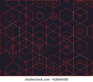 Vector illustration of Hexagon form. Abstract background with geometric pattern. For your design.