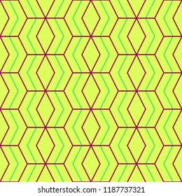 vector illustration. hexagon geometric repeat pattern on pastel yellow background