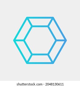 Ilustración vectorial del icono del hexágono en azul para cualquier proyecto, uso para la presentación de aplicaciones móviles del sitio web