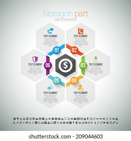 Vector Illustration Of Hexagon Part Infographic Element.