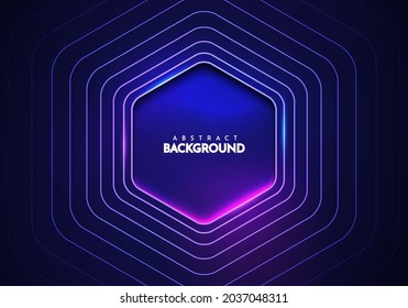 Vector Illustration Hexagon Technology Background