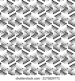 Vector illustration. Hexagon texture. Black and white geometric seamless pattern. Mosaic abstract background. Hexagonal repeating geometric polygon texture.