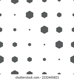 Vector illustration. Hexagon texture. Grey, black and white geometric seamless pattern. Mosaic abstract background. Hexagonal repeating geometric polygon texture.