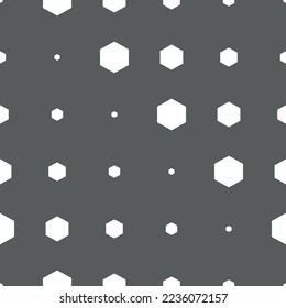 Vector illustration. Hexagon texture. Grey, black and white geometric seamless pattern. Mosaic abstract background. Hexagonal repeating geometric polygon texture.