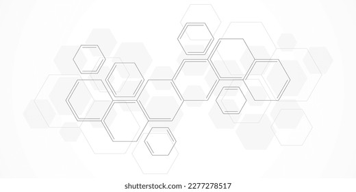 Vector illustration of hexagons pattern. Geometric abstract background with simple hexagonal elements. Creative idea for medical, technology or science design