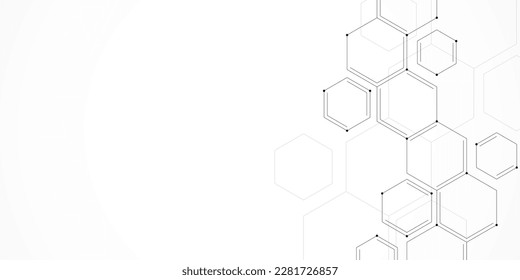 Vector illustration of hexagons pattern. Geometric abstract background with simple hexagonal elements. Creative idea for medical, technology or science design