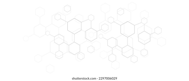 Vector illustration of hexagons pattern. Geometric abstract background with simple hexagonal elements. Creative idea for medical, technology or science design