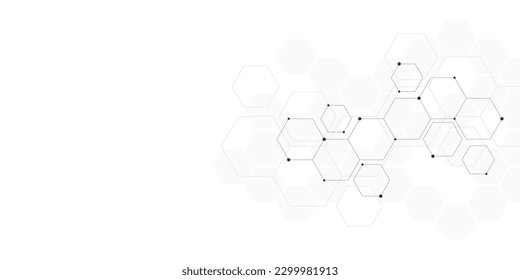 Vector illustration of hexagons pattern. Geometric abstract background with simple hexagonal elements. Creative idea for medical, technology or science design