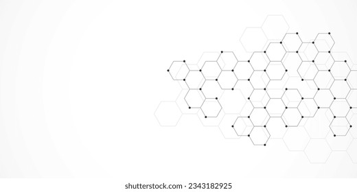 Vector illustration of hexagons pattern. Geometric abstract background with simple hexagonal elements. Creative idea for medical, technology or science design