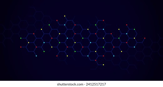 Vector illustration of hexagons pattern. Geometric abstract background with simple hexagonal elements. Creative idea for medical, technology or science design.