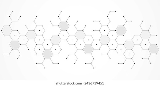 Vector illustration of hexagons pattern. Geometric abstract background with simple hexagonal elements. Creative idea for medical, technology or science design