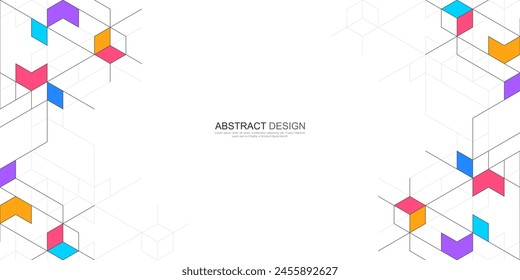 Vector illustration of hexagons pattern. Geometric abstract background with simple hexagonal elements. Creative idea for medical, technology or science design