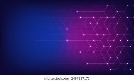 Vector illustration of hexagons pattern. Geometric abstract background with simple hexagonal elements. Creative idea for medical, technology or science design