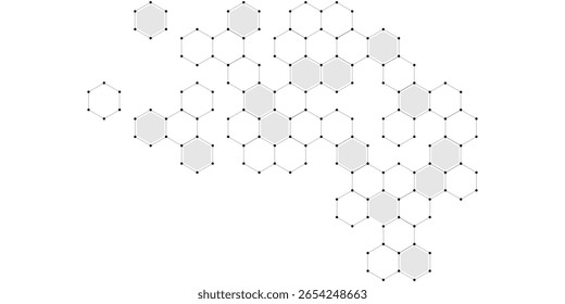 Vector illustration of hexagons pattern. Geometric abstract background with simple hexagonal elements. Creative idea for medical, technology or science design
