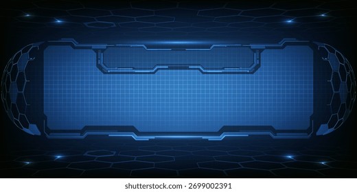 Vector illustration of hi tech grid panels empty space for game artwork and technology background.