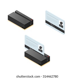 A vector illustration of a hi tech swipe card security system.
Entrance Security System icon illustration.
Modern technology security system.